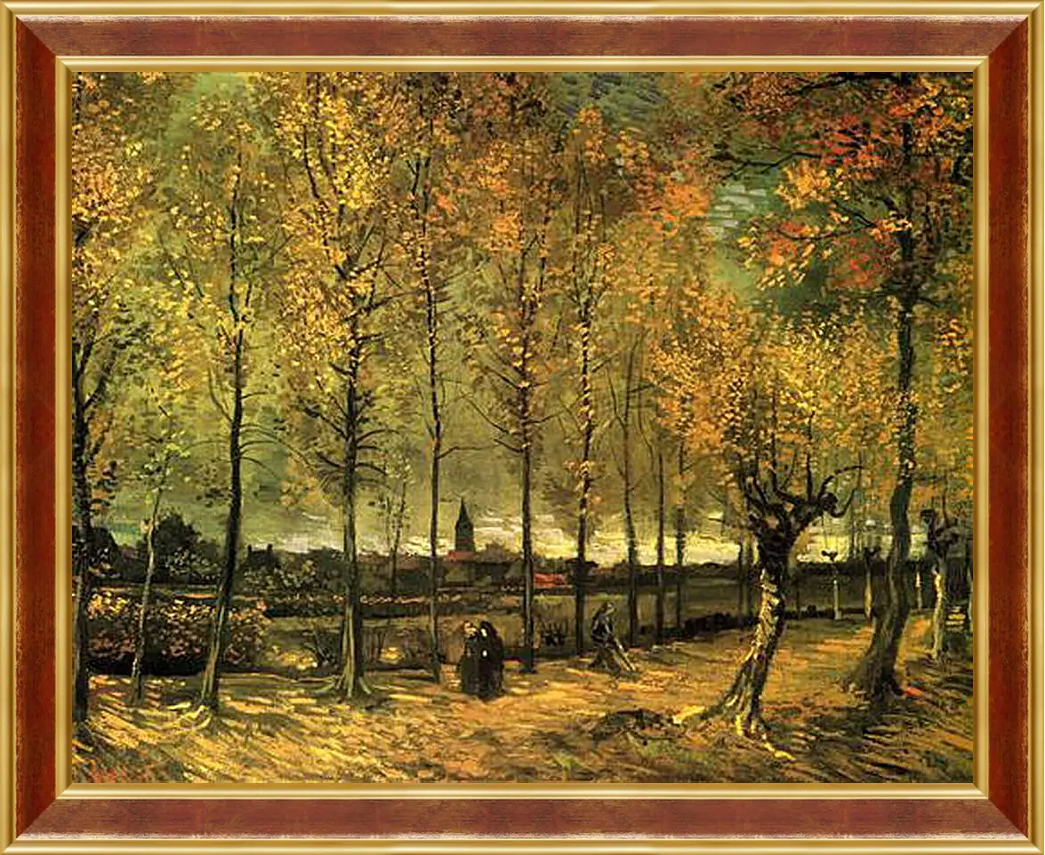 Картина в раме - Lane with Poplars. Винсент Ван Гог