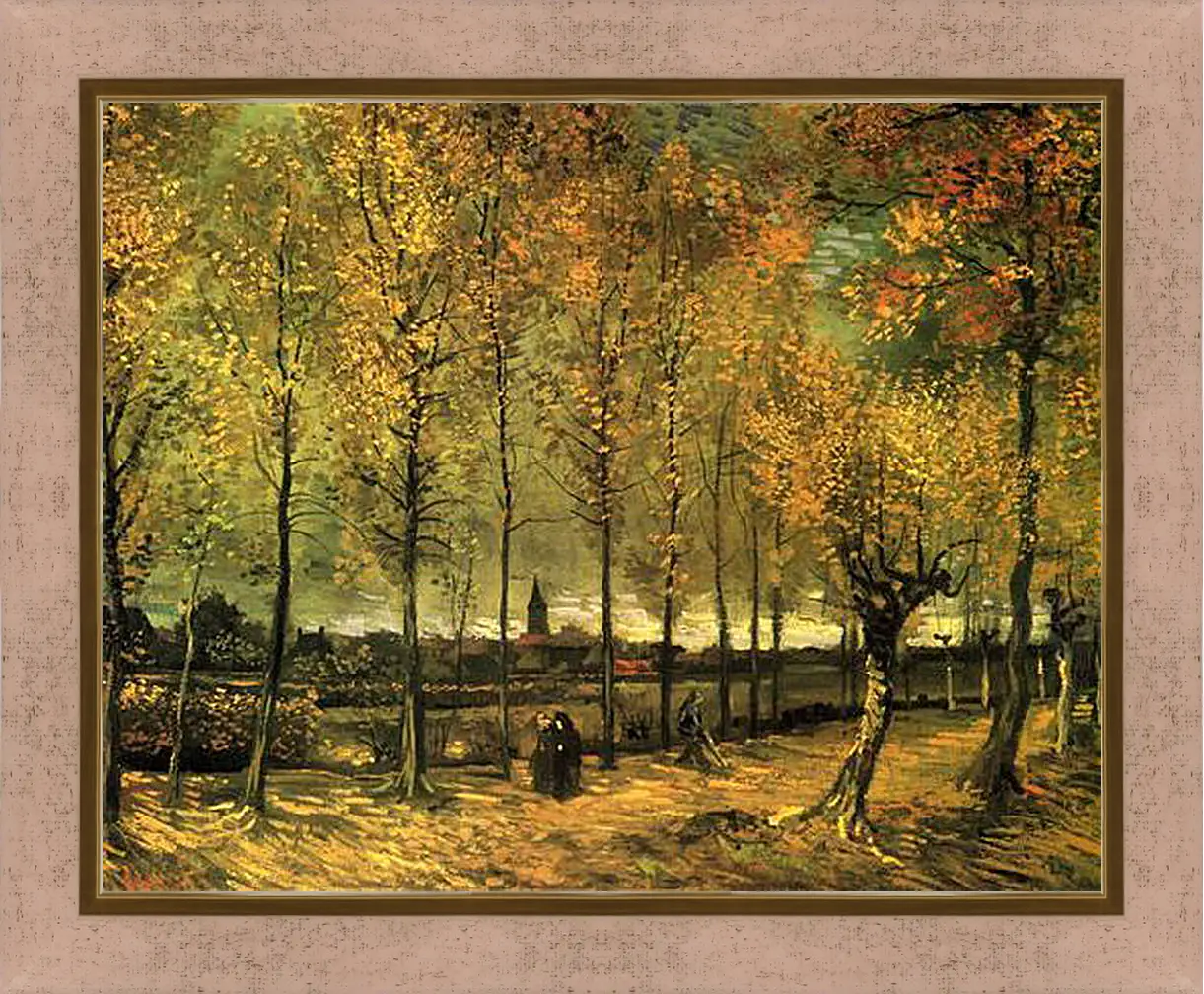 Картина в раме - Lane with Poplars. Винсент Ван Гог