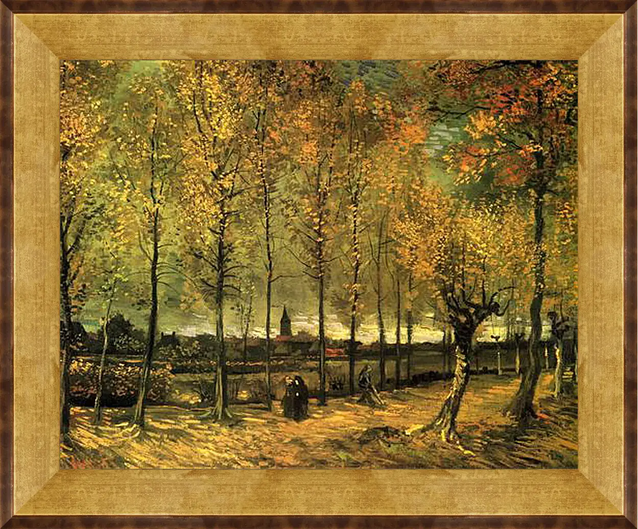 Картина в раме - Lane with Poplars. Винсент Ван Гог