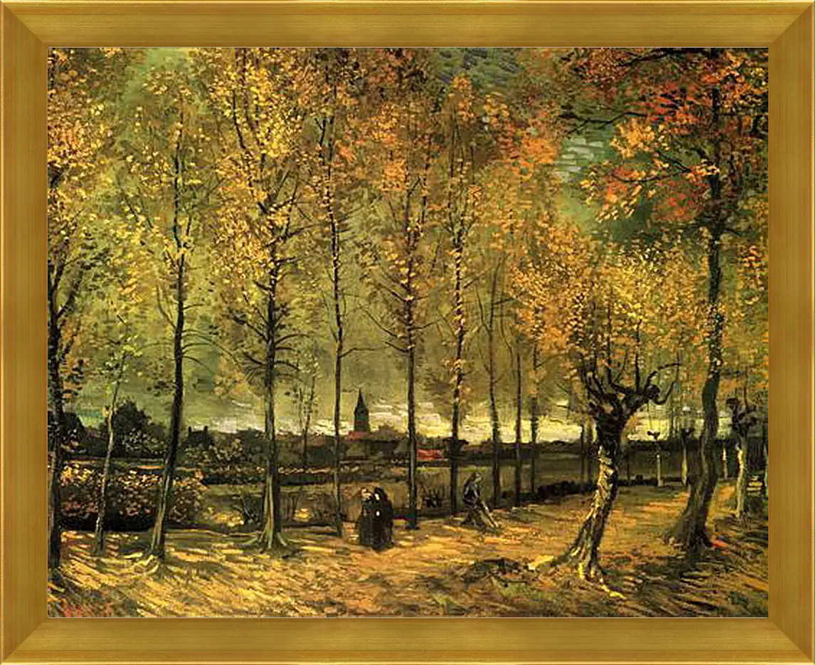 Картина в раме - Lane with Poplars. Винсент Ван Гог