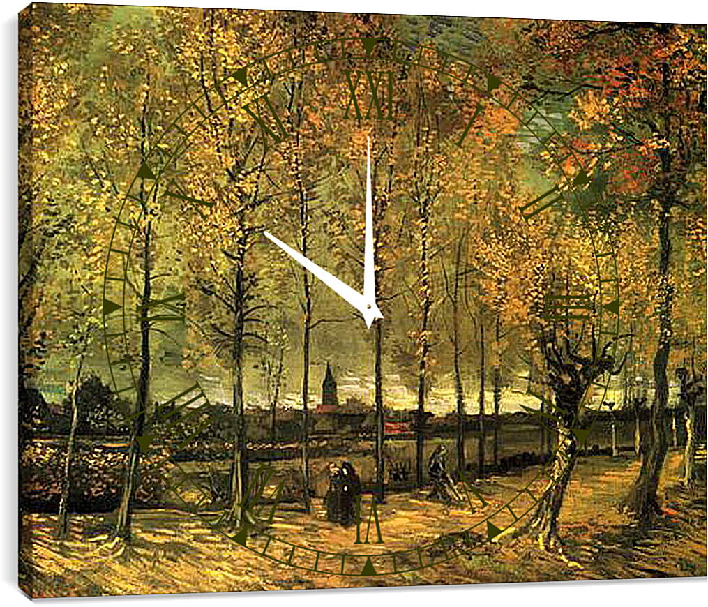 Часы картина - Lane with Poplars. Винсент Ван Гог