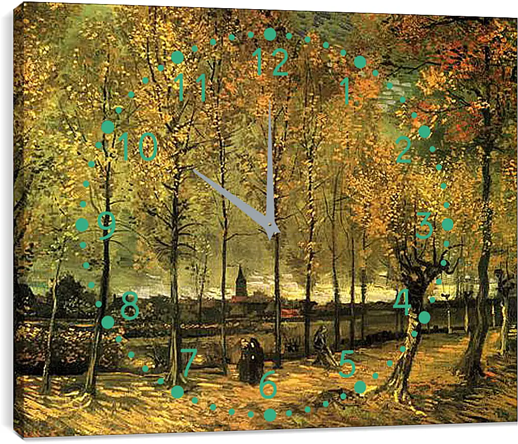 Часы картина - Lane with Poplars. Винсент Ван Гог