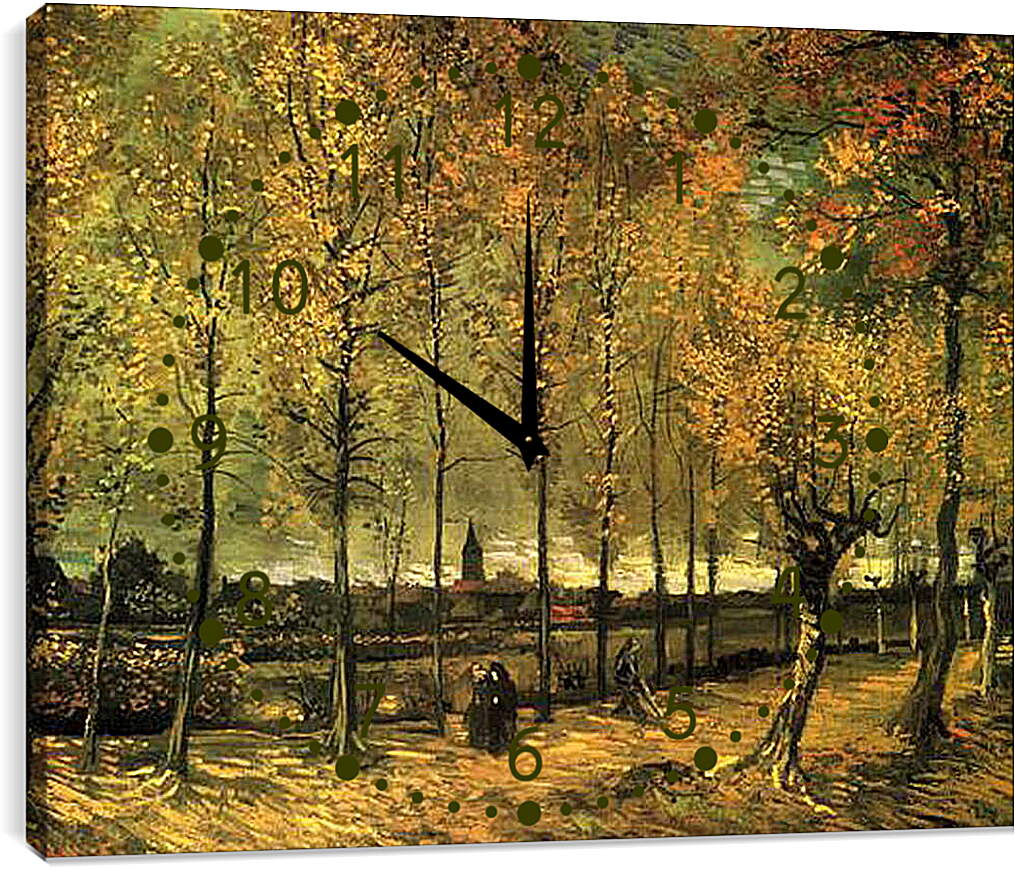 Часы картина - Lane with Poplars. Винсент Ван Гог