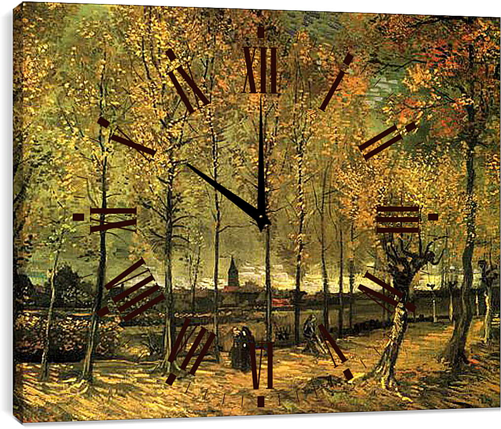 Часы картина - Lane with Poplars. Винсент Ван Гог