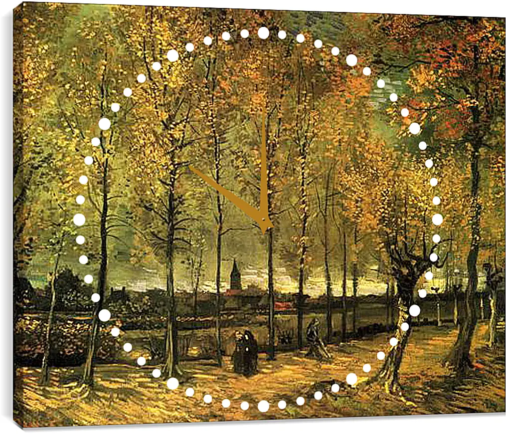 Часы картина - Lane with Poplars. Винсент Ван Гог