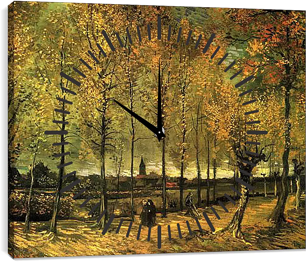 Часы картина - Lane with Poplars. Винсент Ван Гог