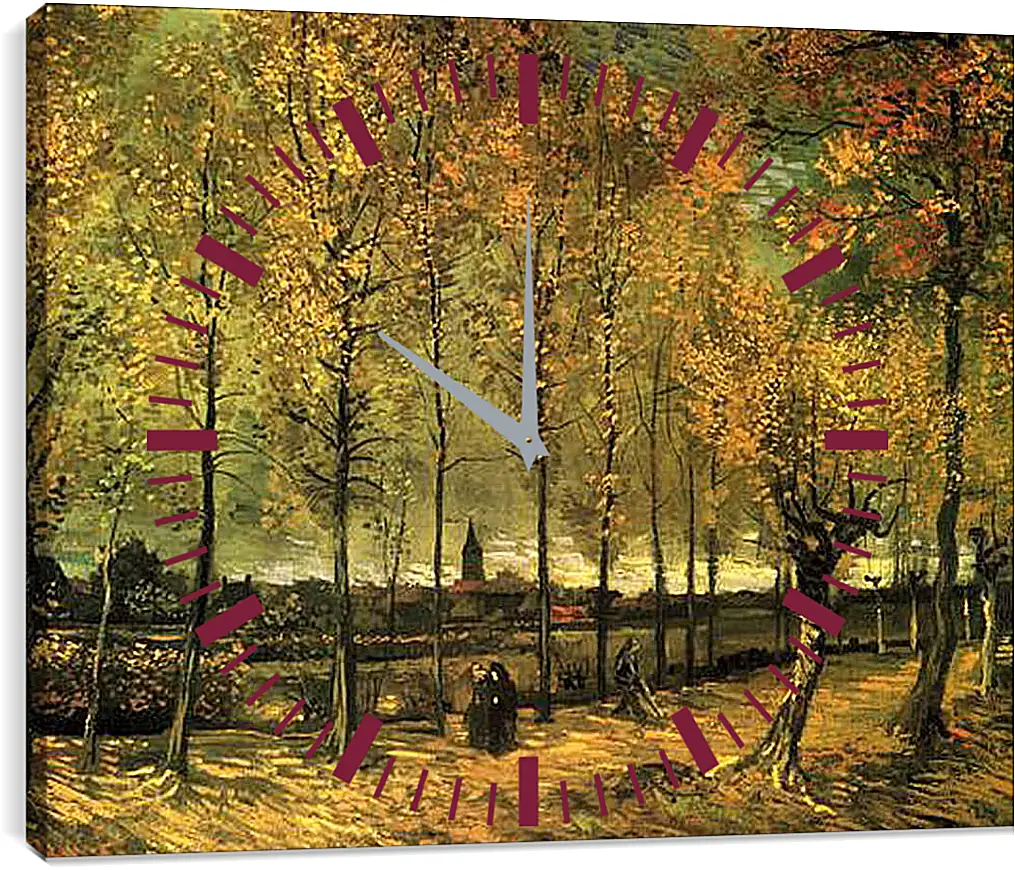 Часы картина - Lane with Poplars. Винсент Ван Гог