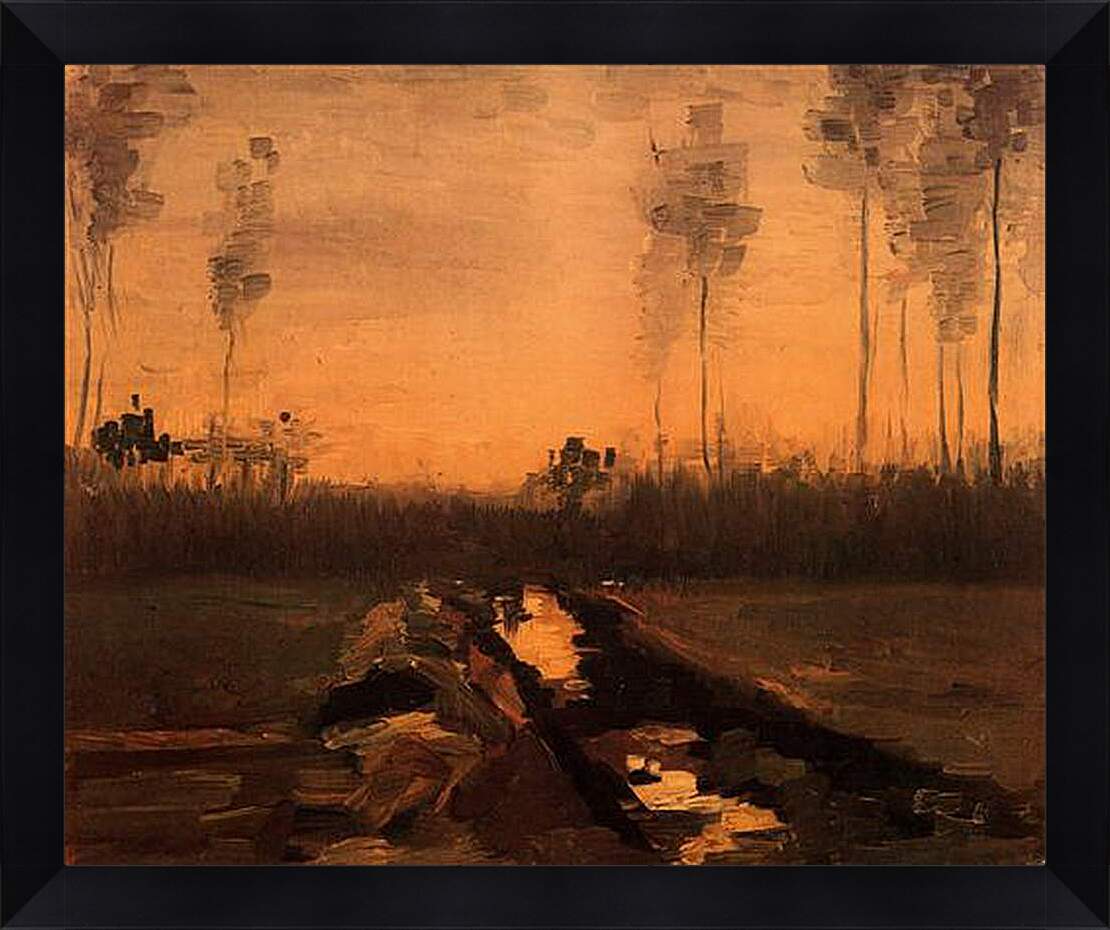 Картина в раме - Landscape at Dusk. Винсент Ван Гог