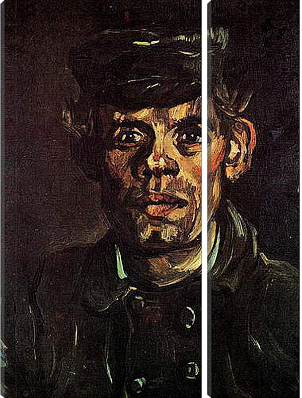 Модульная картина - Head of a Young Peasant in a Peaked Cap. Винсент Ван Гог