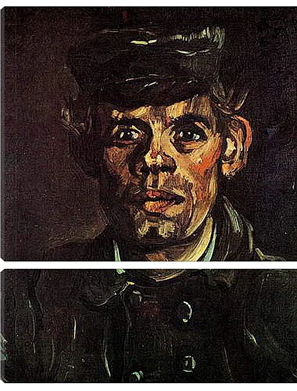 Модульная картина - Head of a Young Peasant in a Peaked Cap. Винсент Ван Гог