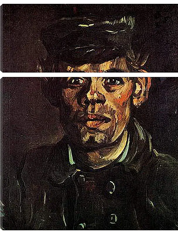 Модульная картина - Head of a Young Peasant in a Peaked Cap. Винсент Ван Гог