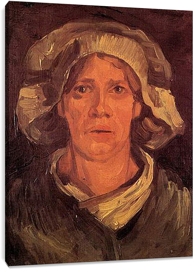 Постер и плакат - Head of a Peasant Woman with White Cap 6. Винсент Ван Гог