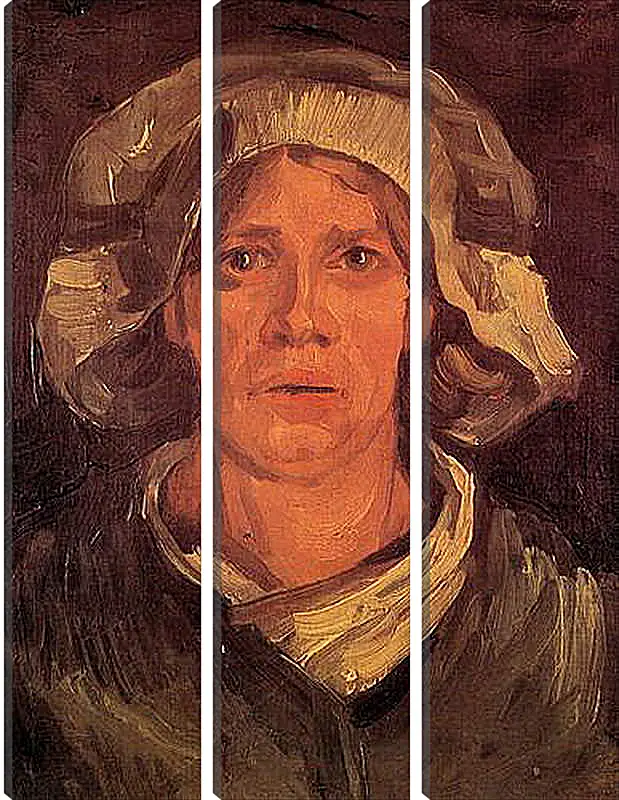 Модульная картина - Head of a Peasant Woman with White Cap 6. Винсент Ван Гог