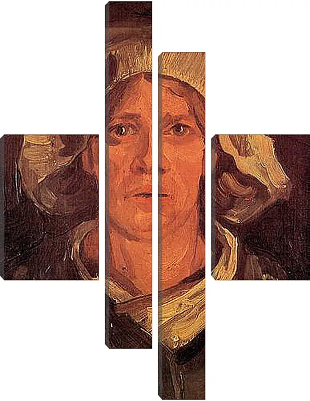 Модульная картина - Head of a Peasant Woman with White Cap 6. Винсент Ван Гог