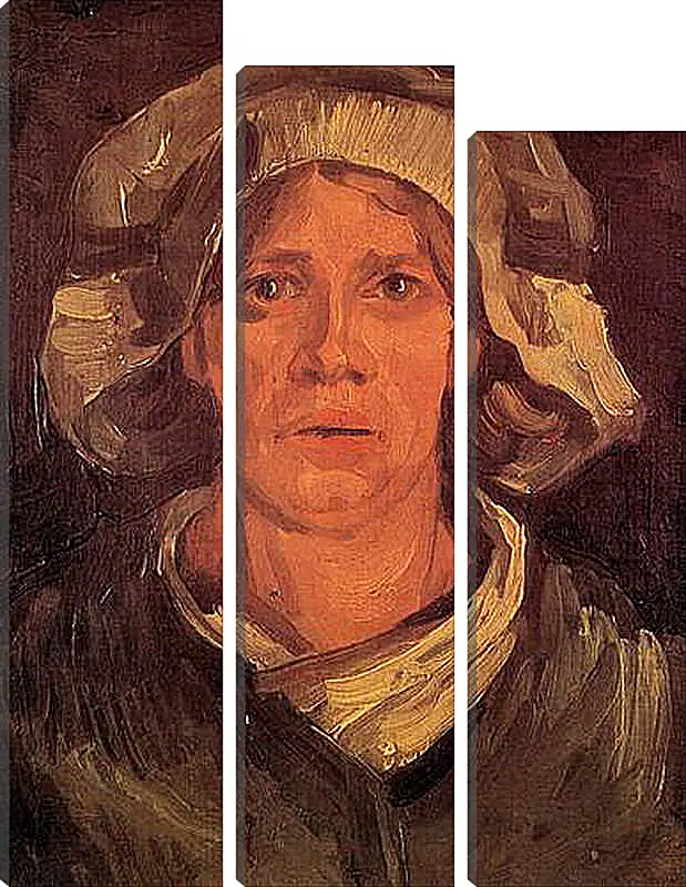 Модульная картина - Head of a Peasant Woman with White Cap 6. Винсент Ван Гог