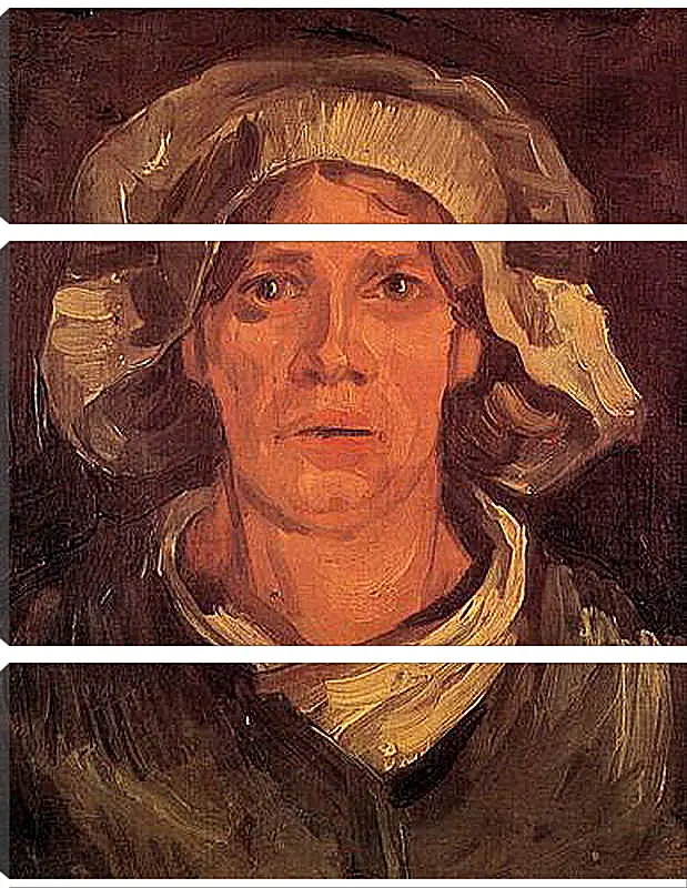 Модульная картина - Head of a Peasant Woman with White Cap 6. Винсент Ван Гог