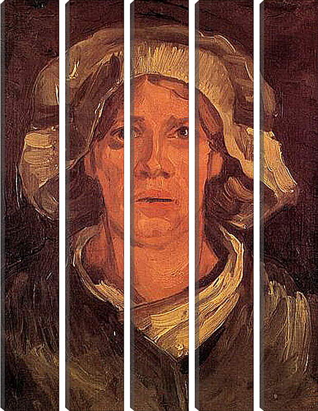 Модульная картина - Head of a Peasant Woman with White Cap 6. Винсент Ван Гог