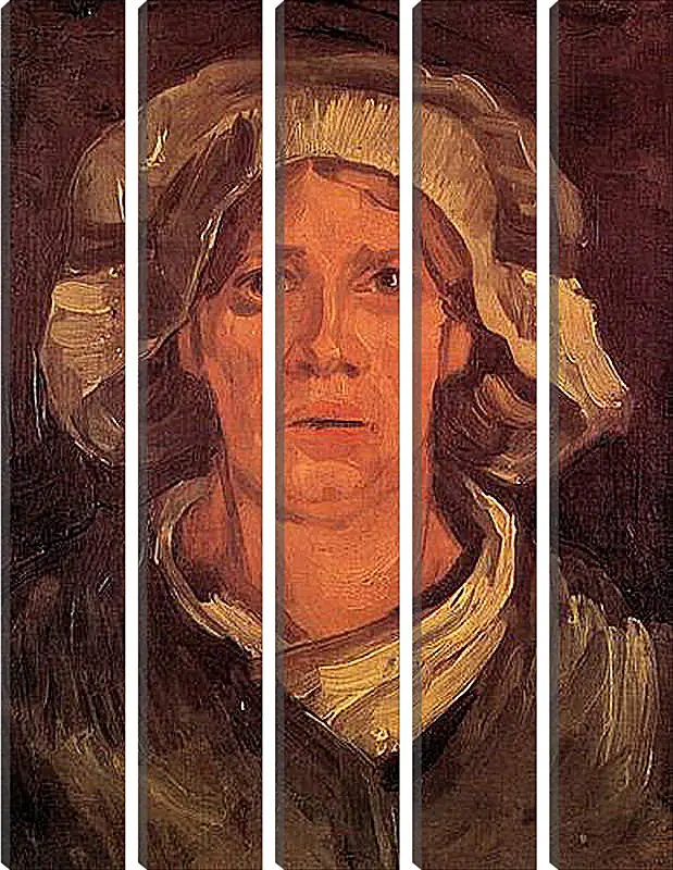 Модульная картина - Head of a Peasant Woman with White Cap 6. Винсент Ван Гог