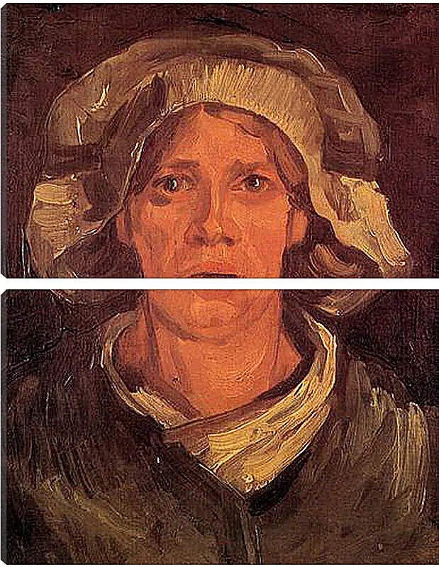 Модульная картина - Head of a Peasant Woman with White Cap 6. Винсент Ван Гог