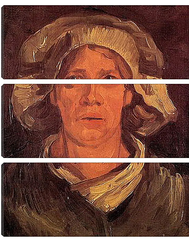 Модульная картина - Head of a Peasant Woman with White Cap 6. Винсент Ван Гог