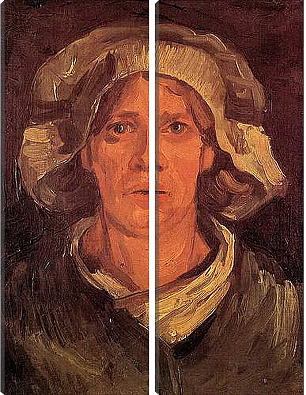 Модульная картина - Head of a Peasant Woman with White Cap 6. Винсент Ван Гог