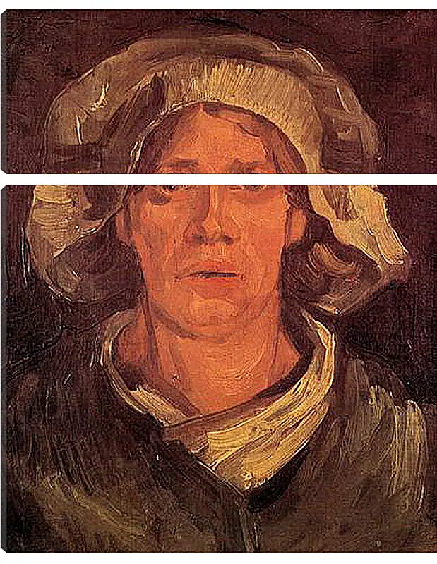 Модульная картина - Head of a Peasant Woman with White Cap 6. Винсент Ван Гог