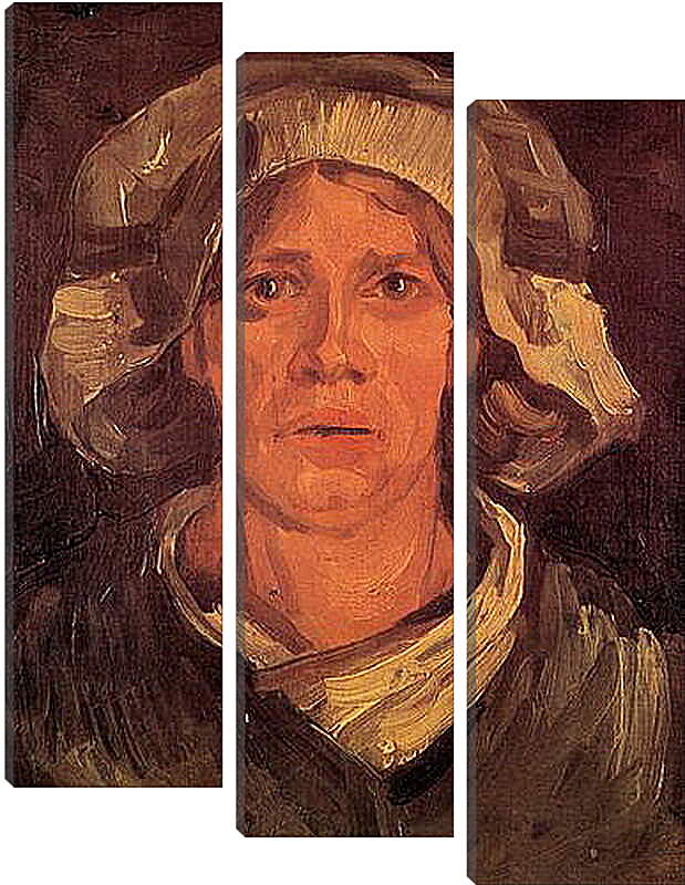 Модульная картина - Head of a Peasant Woman with White Cap 6. Винсент Ван Гог