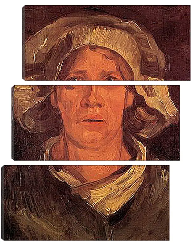 Модульная картина - Head of a Peasant Woman with White Cap 6. Винсент Ван Гог