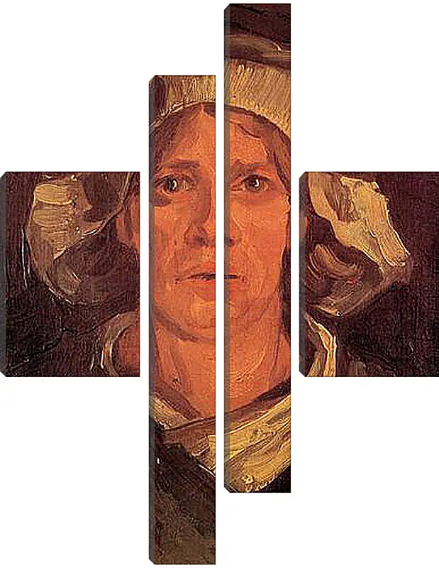 Модульная картина - Head of a Peasant Woman with White Cap 6. Винсент Ван Гог