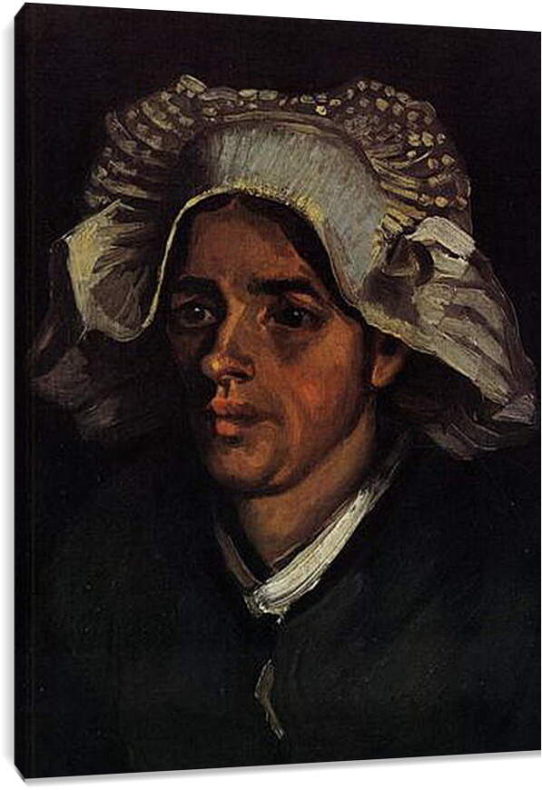 Постер и плакат - Head of a Peasant Woman with White Cap 2. Винсент Ван Гог