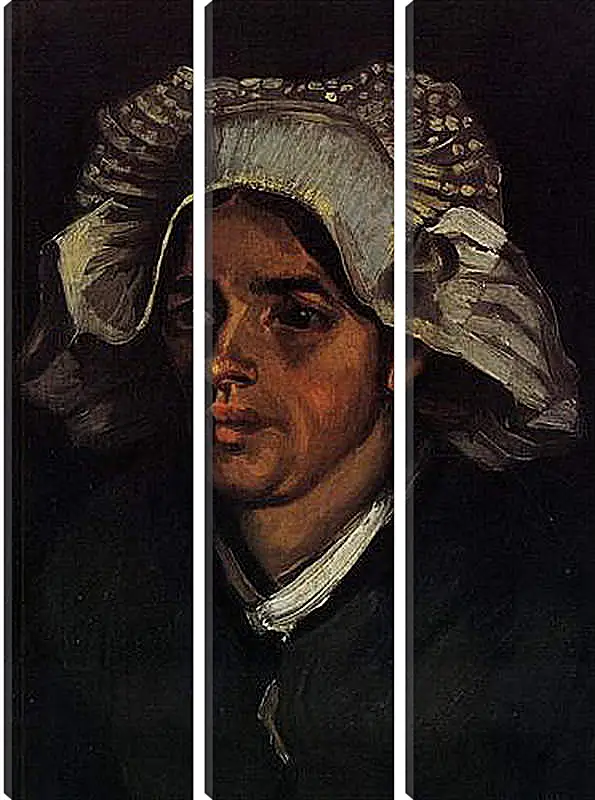 Модульная картина - Head of a Peasant Woman with White Cap 2. Винсент Ван Гог