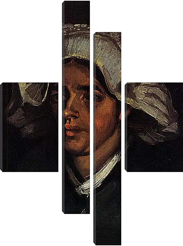 Модульная картина - Head of a Peasant Woman with White Cap 2. Винсент Ван Гог