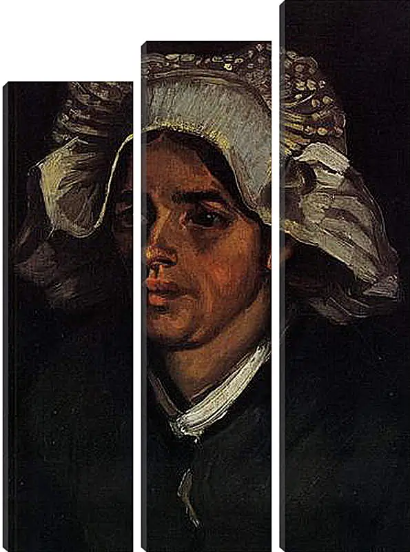 Модульная картина - Head of a Peasant Woman with White Cap 2. Винсент Ван Гог