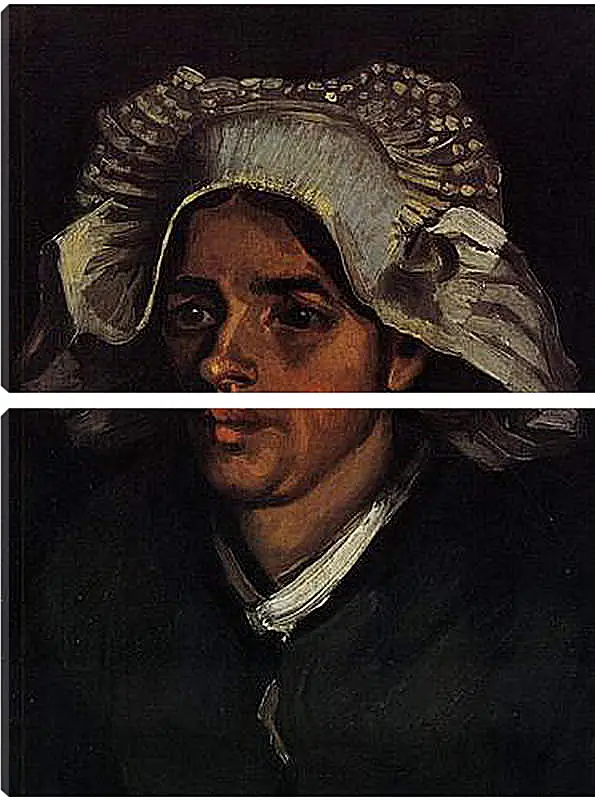 Модульная картина - Head of a Peasant Woman with White Cap 2. Винсент Ван Гог