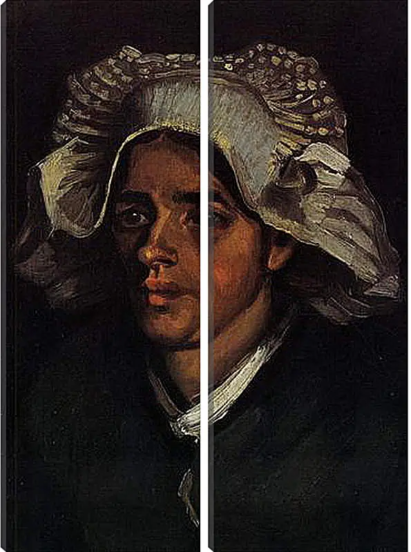 Модульная картина - Head of a Peasant Woman with White Cap 2. Винсент Ван Гог