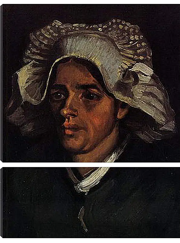 Модульная картина - Head of a Peasant Woman with White Cap 2. Винсент Ван Гог