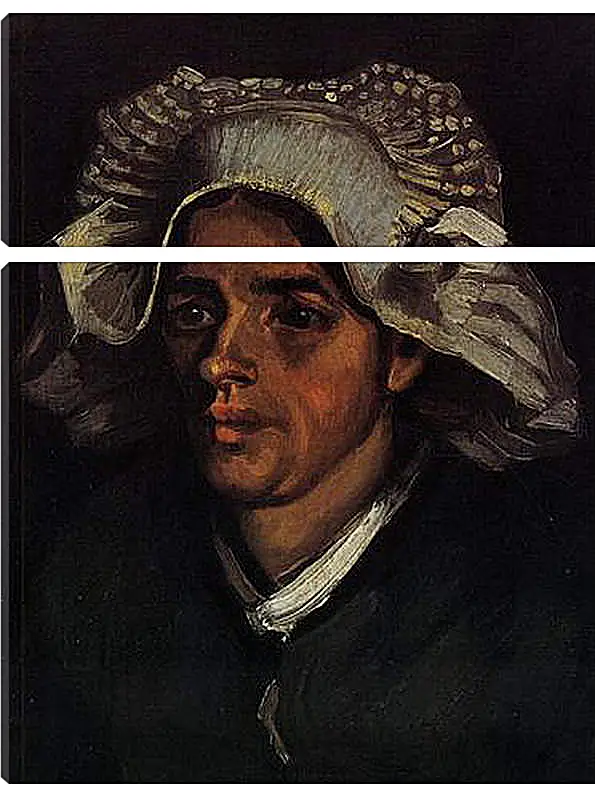 Модульная картина - Head of a Peasant Woman with White Cap 2. Винсент Ван Гог