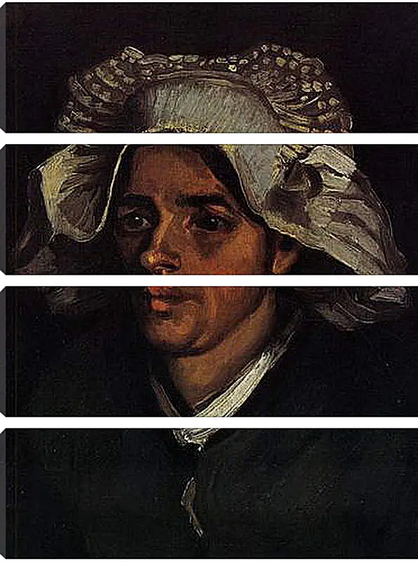 Модульная картина - Head of a Peasant Woman with White Cap 2. Винсент Ван Гог