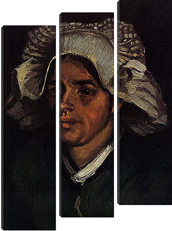 Модульная картина - Head of a Peasant Woman with White Cap 2. Винсент Ван Гог