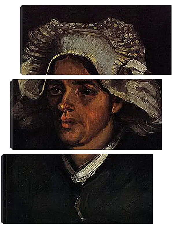 Модульная картина - Head of a Peasant Woman with White Cap 2. Винсент Ван Гог