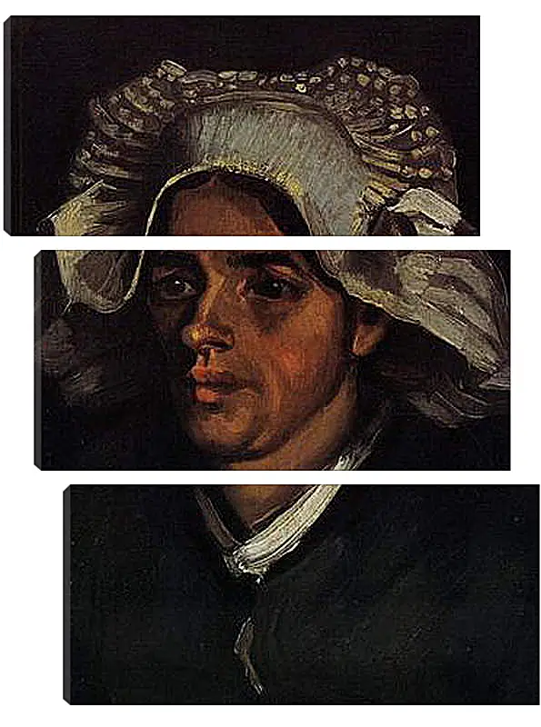 Модульная картина - Head of a Peasant Woman with White Cap 2. Винсент Ван Гог