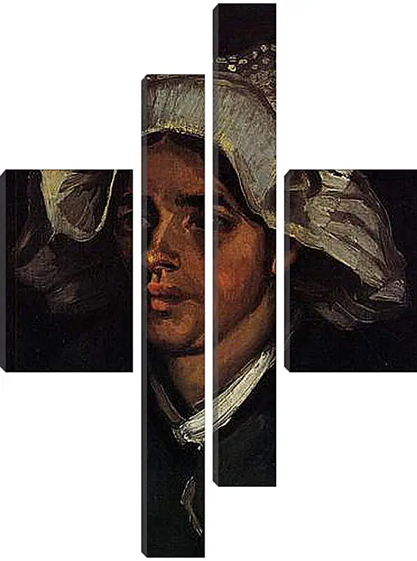 Модульная картина - Head of a Peasant Woman with White Cap 2. Винсент Ван Гог