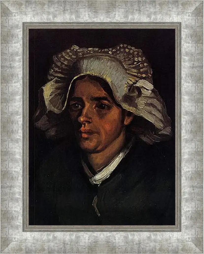 Картина в раме - Head of a Peasant Woman with White Cap 2. Винсент Ван Гог