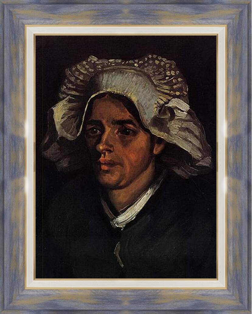 Картина в раме - Head of a Peasant Woman with White Cap 2. Винсент Ван Гог