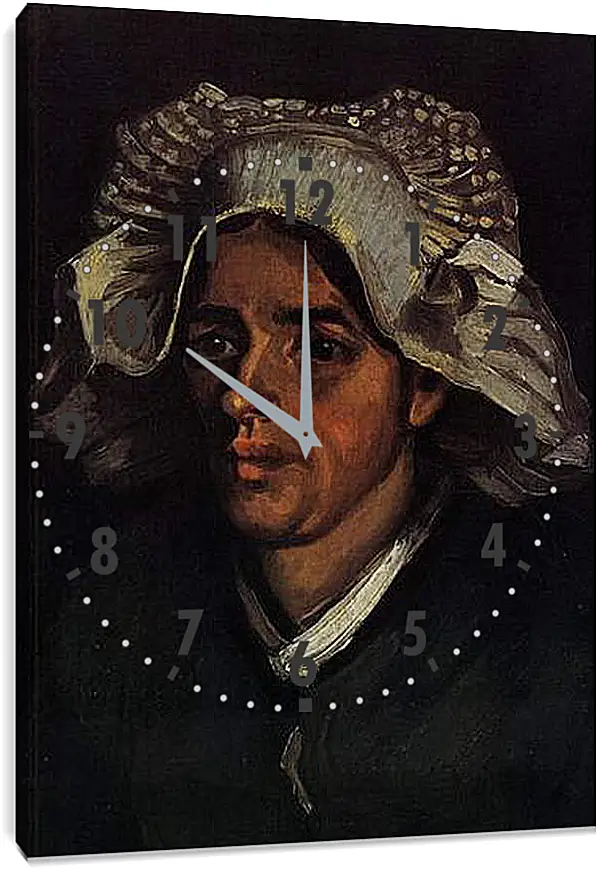 Часы картина - Head of a Peasant Woman with White Cap 2. Винсент Ван Гог