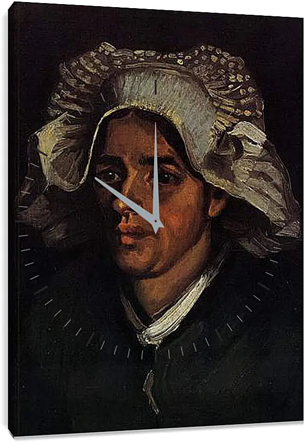 Часы картина - Head of a Peasant Woman with White Cap 2. Винсент Ван Гог