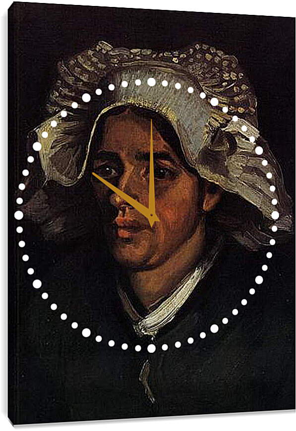 Часы картина - Head of a Peasant Woman with White Cap 2. Винсент Ван Гог