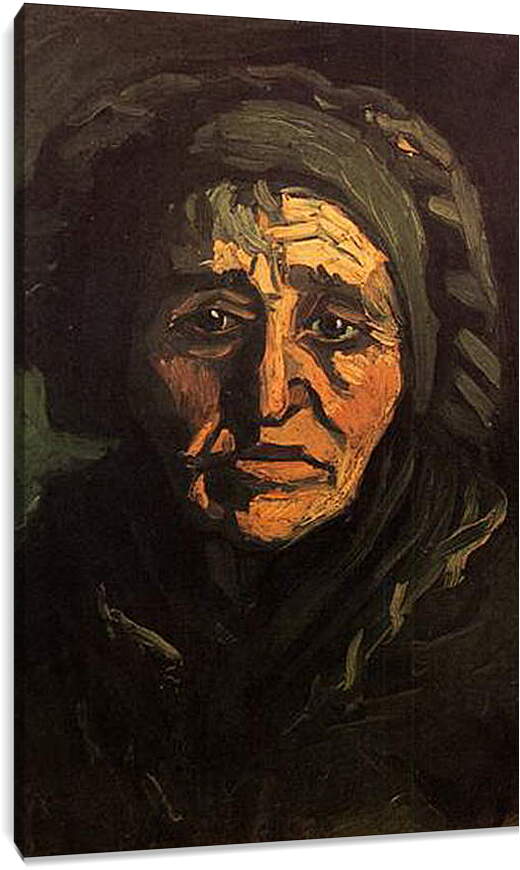 Постер и плакат - Head of a Peasant Woman with Greenish Lace Cap. Винсент Ван Гог