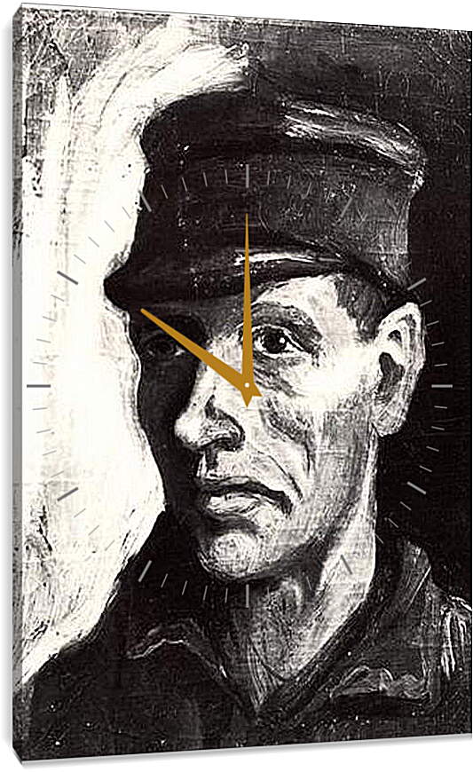 Часы картина - Head of a Peasant with Cap 2. Винсент Ван Гог