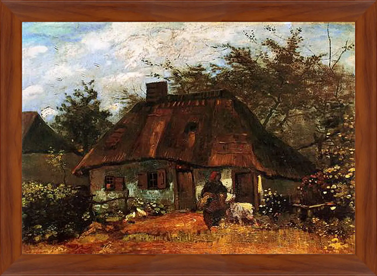 Картина в раме - Cottage and Woman with Goat. Винсент Ван Гог